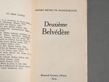 an open book with a black and white picture on it