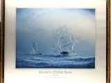 an image of a painting of two ships sailing in the ocean