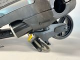 a close up of a piece of luggage on a white surface