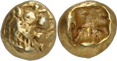 a gold coin with an image of a man on it