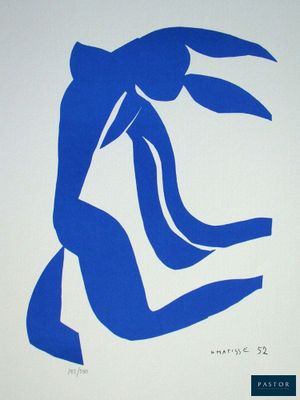 une image représentant un dessin bleu d'un homme avec une longue queue
