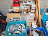 many boxes of assorted items on the floor