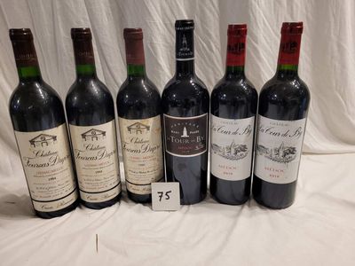 Lot de 6 bouteilles dont CHÂTEAU FOURCAS DUPRE LISTRAC-MEDOC…