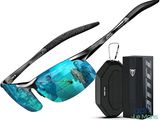 un gros plan sur une paire de lunettes de soleil avec son étui