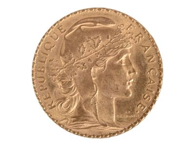 Pièce de 20 francs or au coq, 1914. Petites usures. - Photo 1