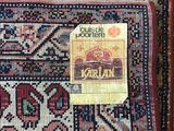 a picture of a rug with a sticker on it
