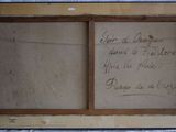 an old picture of a picture of a window with writing on it