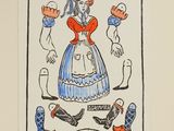 an image of a drawing of a woman in a dress and boots