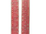 pair of antique chinese wall hangings with red and gold designs