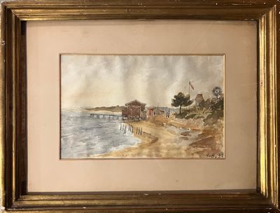 ARCACHON, vue présumée de Le bassin devant la roue du belvéd…