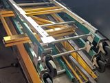 an image of a table made out of metal and glass