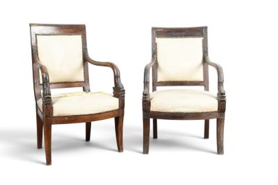 pair of early 20th century mahogany armchairs