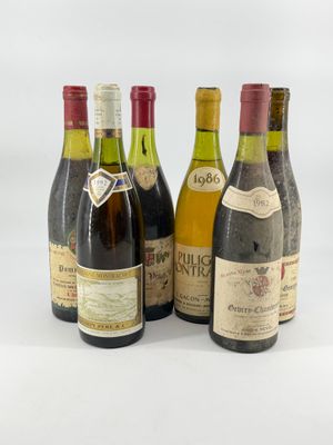 several bottles of wine are lined up on a white surface