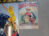 many different types of advertising signs on the wall