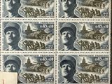 postage stamps with a picture of a man and a train