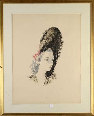 an image of a painting of a woman with a hat on