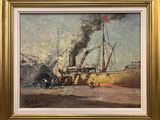 an image of a painting of a ship on the water