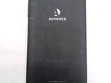 the back of a black tablet with a white logo on it