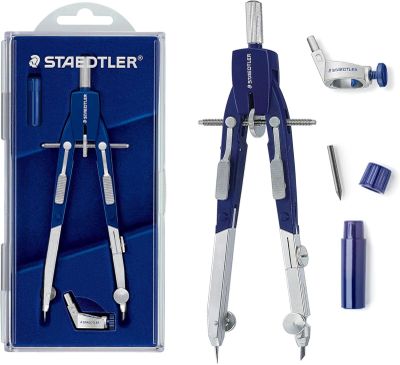 a picture of a set of tools that include a compass, pliers, and a pen