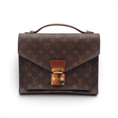 louis vuitton monogramet canvas and leather briefcase