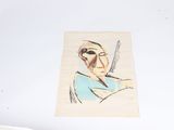 a picture of a drawing of a man with a knife in his hand