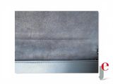 grey leather wallet with a zipper on the inside of it