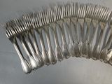 a lot of forks that are arranged in a circle