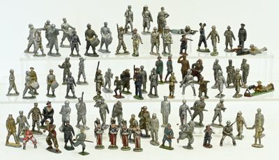 QUIRALU, et divers 80 soldats en aluminium, quelques manques, peinture - Photo 1