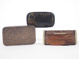 three different types of wooden boxes are shown on a white surface
