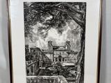 un dessin en noir et blanc représentant un bâtiment avec un arbre au premier plan