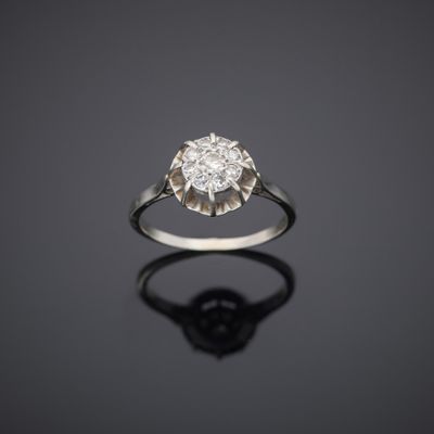 a diamond single - stone ring, by van cleef