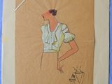 an image of a drawing of a woman in a white dress