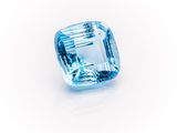 an aquamarine blue topaze gems on a white background