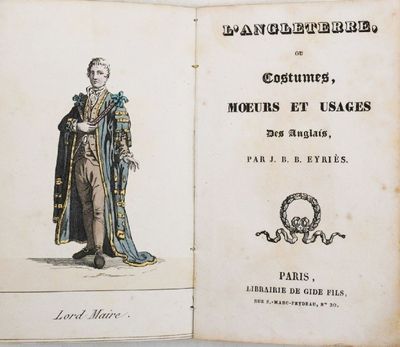 un vieux livre sur lequel figure le dessin d'un homme en robe
