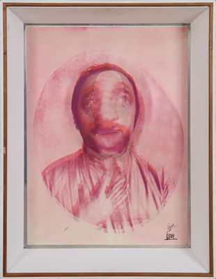 César (1921-1998) Autoportrait Rotella rouge 1970 Report pho…