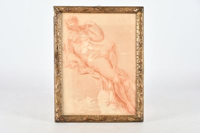 l'image d'un tableau représentant une femme nue, dans un cadre doré