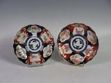 pair of japanese imari porcelain plates, 19th century