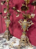 Paire de candélabres d'églises à six bras de lumières en mét… (photo 2)