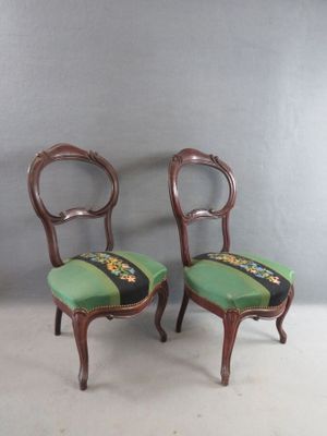 Paire de chaises Louis Philippe en acajou, assise garniture …