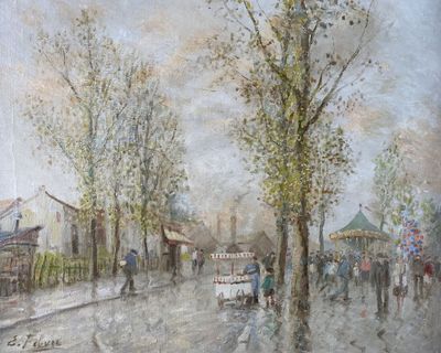 Edouard FEVRE (1885-1967). Scène de rue. Huile sur toile sig…