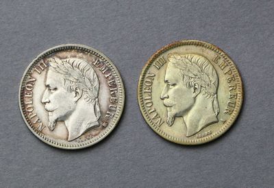 FRANCE : NAPOLEON III : Lot de 2 pièces de 1 Franc : 1866 A Paris ; 18 - Photo 1