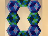 an image of a picture of a blue and green hexagon