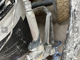 a close up of a motorcycle tire and some tools