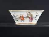 Bol en porcelaine de la « famille chinoise » représentant des personnages dans un paysage