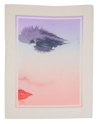 École du XXème. "Visage". Sérigraphie sur papier.