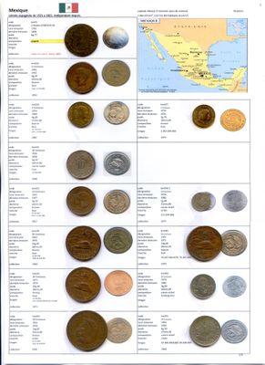 Mexique. Lot de monnaies 53 différentes (XXe siècle, dont 1 …