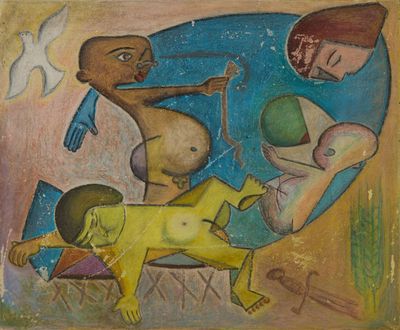 École française du XXe siècle La Famille 1957 Huile sur toil…