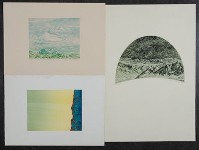 quatre photographies en couleurs différentes représentant un paysage avec une montagne en arrière-plan