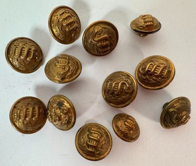 Militaria Lot de 12 boutons d'uniforme d'armée de terre d'of…