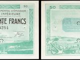 une série de trois billets différents sur lesquels figure l'image d'une femme